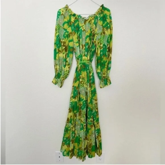 Alemais Wrenly Floral Midi Dress Green - Picture 4 of 8